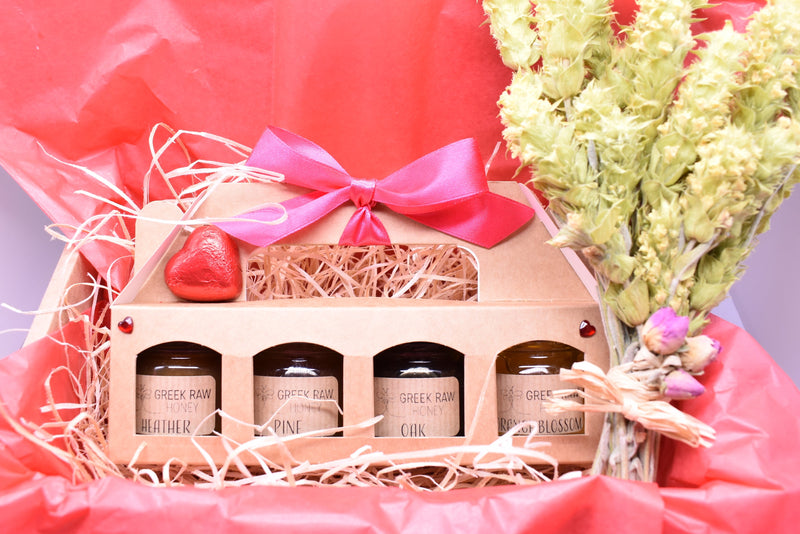 Heart Warming Greek Gift box / Greek Raw Honey & Extra Virgin Olive Oil