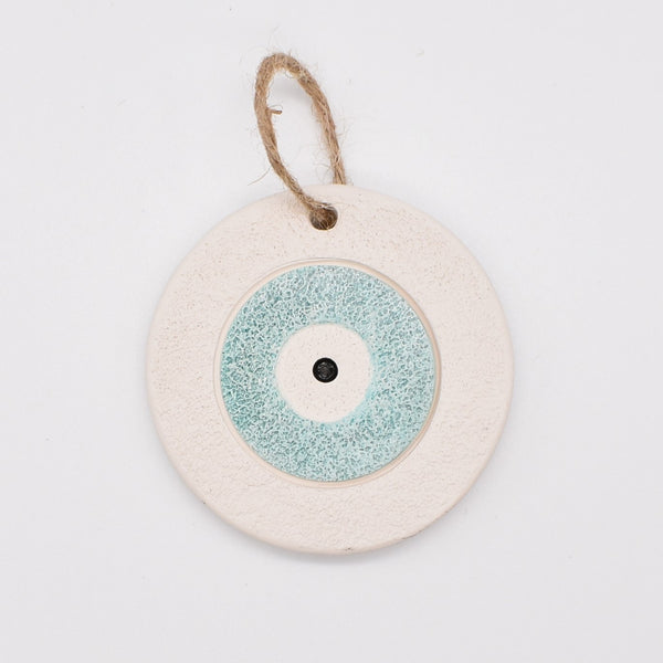 Evil Eye Ceramic Decoration Lucky Turkish Greek Charm Light Green