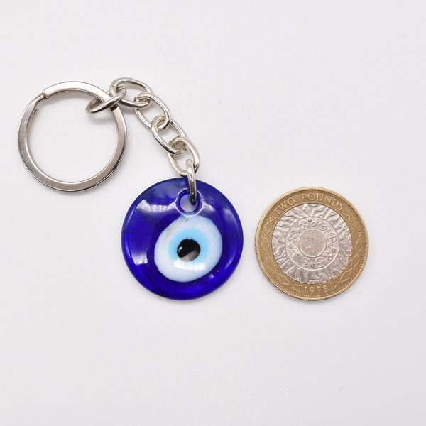 Evil Eye Keychain Glass Lucky Turkish Greek Charm