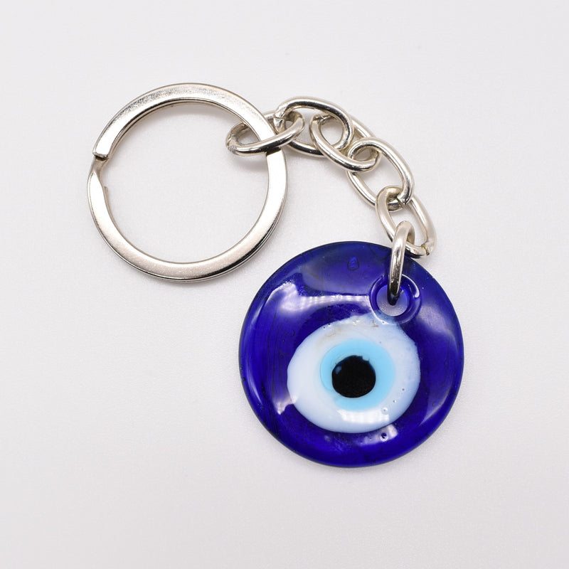 Evil Eye Keychain Glass Lucky Turkish Greek Charm