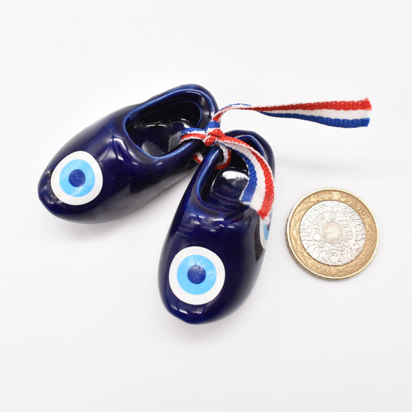 Evil Eye Glass Pair of Shoes Decoration Lucky Turkish Greek Charm